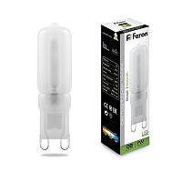 Лампа светодиодная Feron LB-431 JCD Капсула G9 220В 7Вт 540Лм 4000К 16х60мм 25756 картинка 
